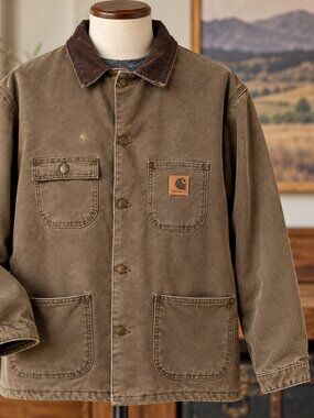 Vintage Carhartt C02CHT Blanket-Lined Chore Jacket – XXL Tall – Made in USA